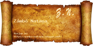 Zámbó Natasa névjegykártya