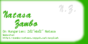 natasa zambo business card